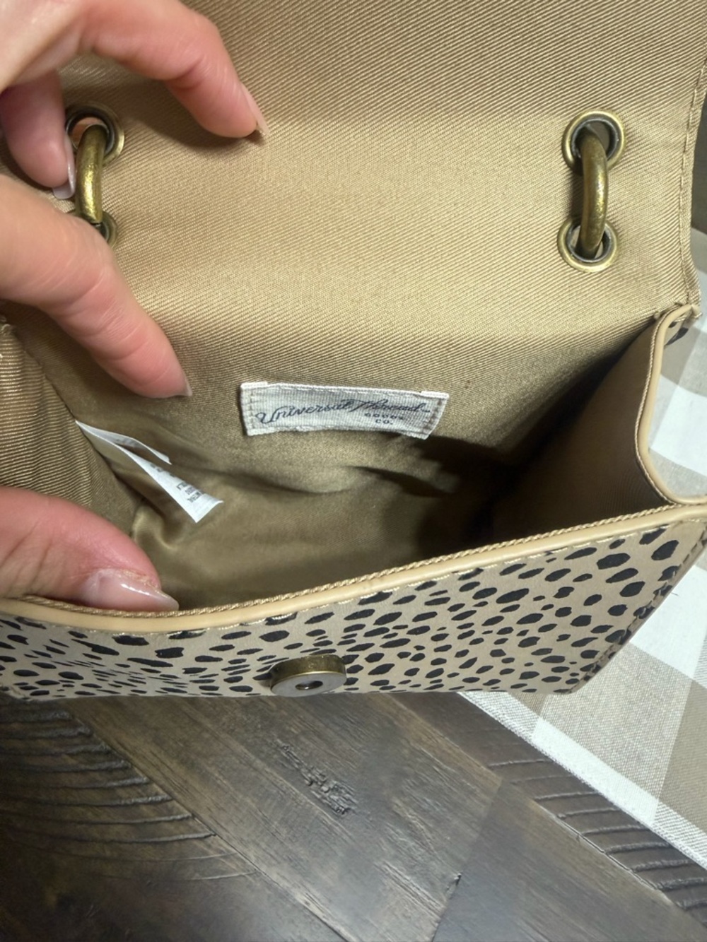 Universal Thread Beige and Black Leopard-Print Mini Satchel - Picture 5 of 11